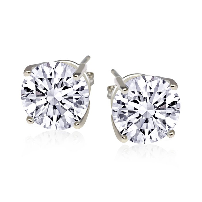 Round cubic zirconia earrings Clearance
