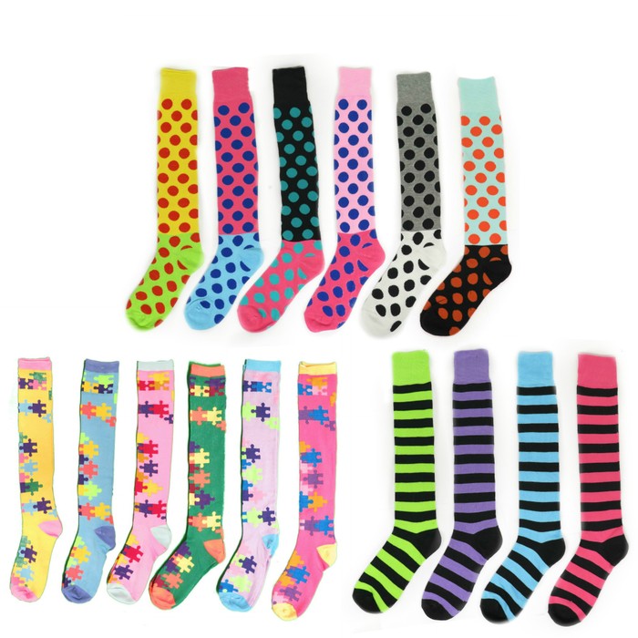 Women's Funky Colorful Patterned KneeHigh Socks BelleChic