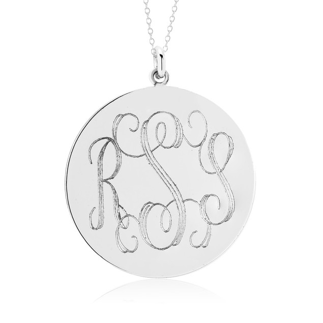 Monogram Dis Personalized Monogram Disc Necklace - 3 Colors - BelleChic