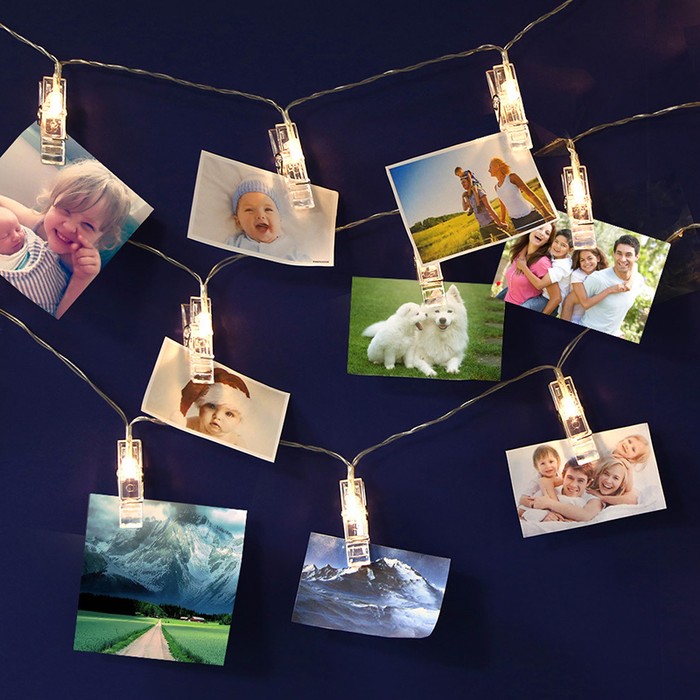 LED Photo Clip String Lights, USB Powered - 20 Photo Clips - Tanga
