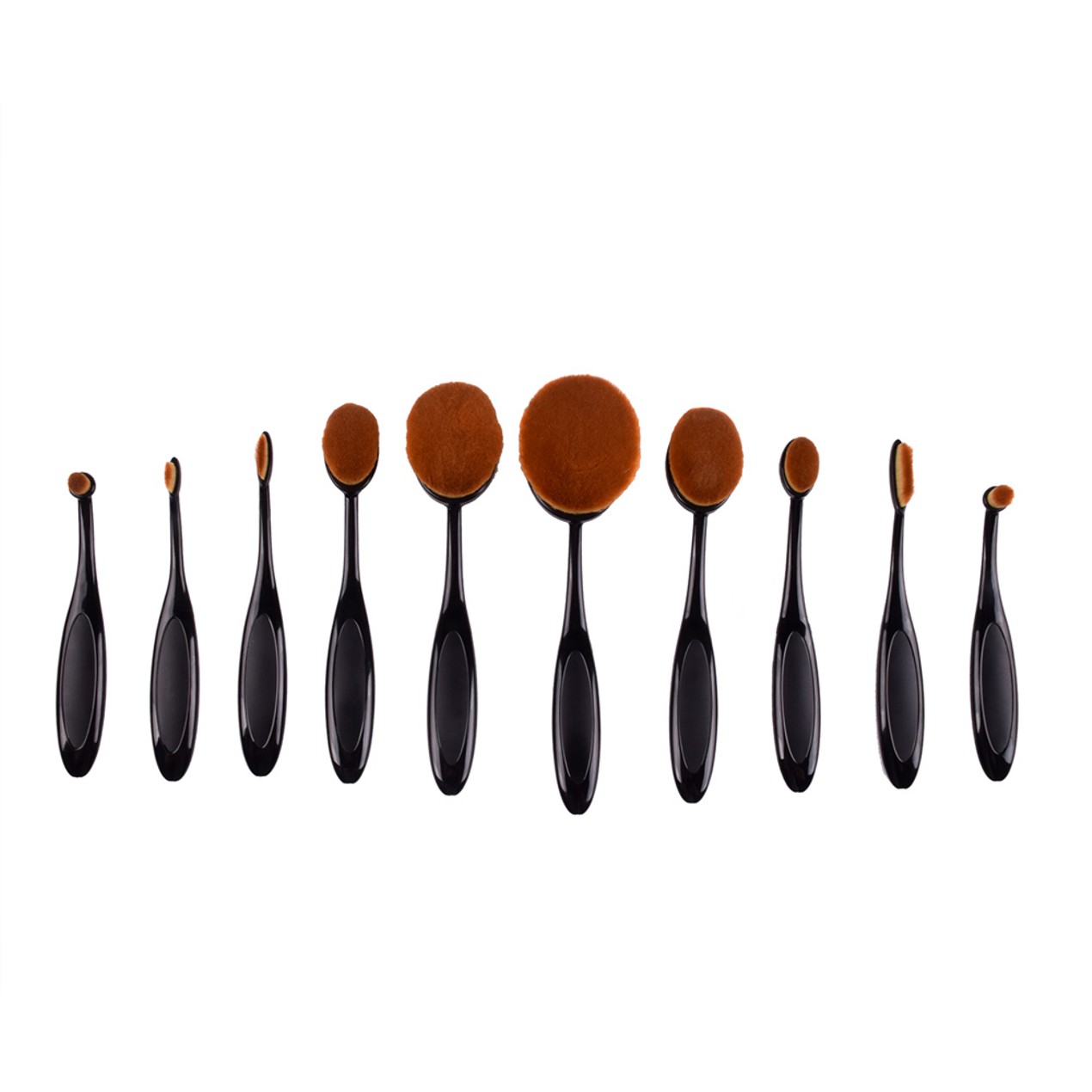 Oval makeup brush set (10 piece) Oval Makeup Brush Set (10 Piece) - BelleChic