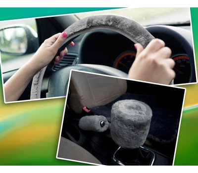 Car Interior Plush Accessories Set 5-Piece Including Steering Wheel Cover Handbrake Cover Gear Lever Cover 2 Seat Belt Pads High Elasticity Inner Rin Car Interior Plush Accessories Set 5-Piece Including Steering Wheel Cover Handbrake Cover Gear Lever Cover 2 Seat Belt Pads High Elasticity Inner Rin