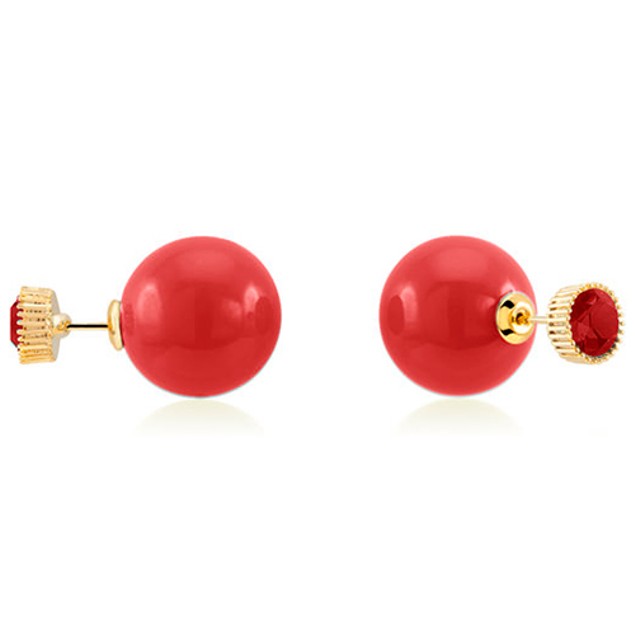 Double ball gold earrings Clearance