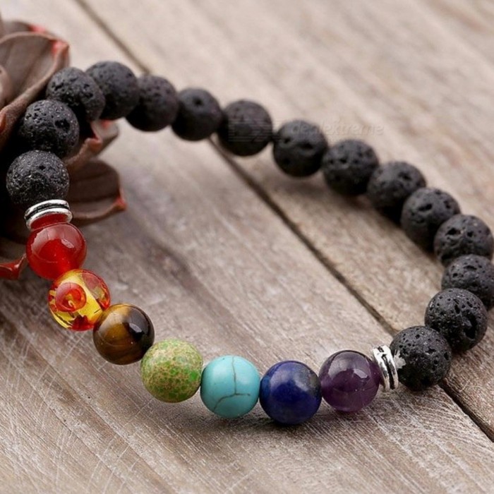 7 Genuine Chakra Healing Natural Stone Bead Bracelet - BelleChic