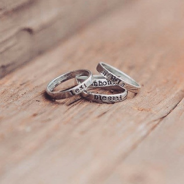 Custom Hand-Stamped Stacking Rings - BelleChic