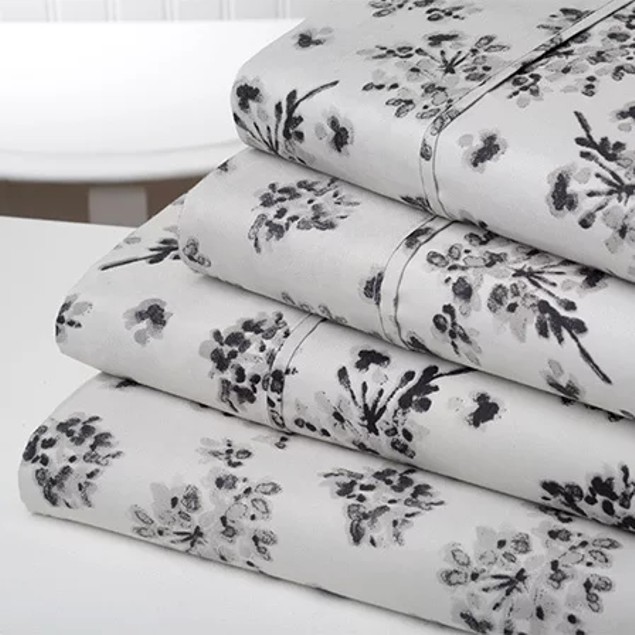 4-Piece Set: Bibb Home Brushed Printed Sheets - Assorted Styles