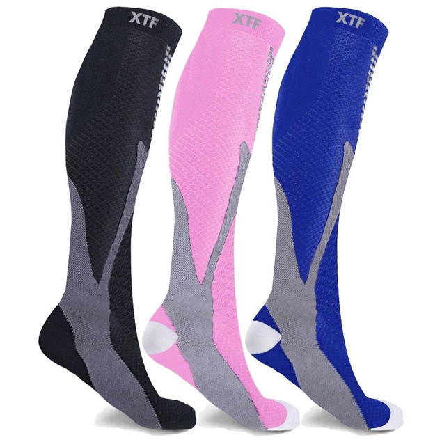 3-Pair: Unisex Fun Pattern Knee High Compression Socks - BelleChic