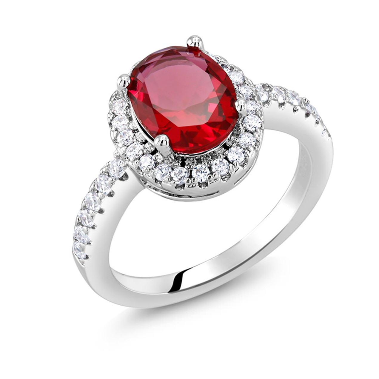 Genuine Ruby Crystal Ladies Ring - BelleChic