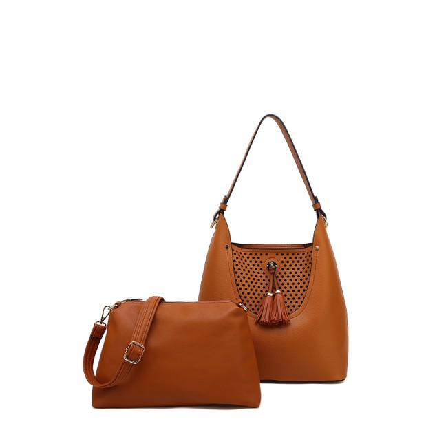 MKF Hobo Bag For Women - PU Leather Shoulder Purse, Multi-Pocket, Crossbody Strap