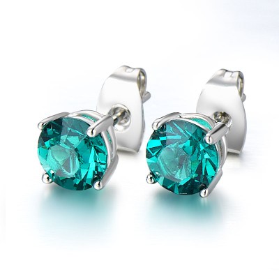 Emerald Crystal Earrings Made with Swarovski Elements