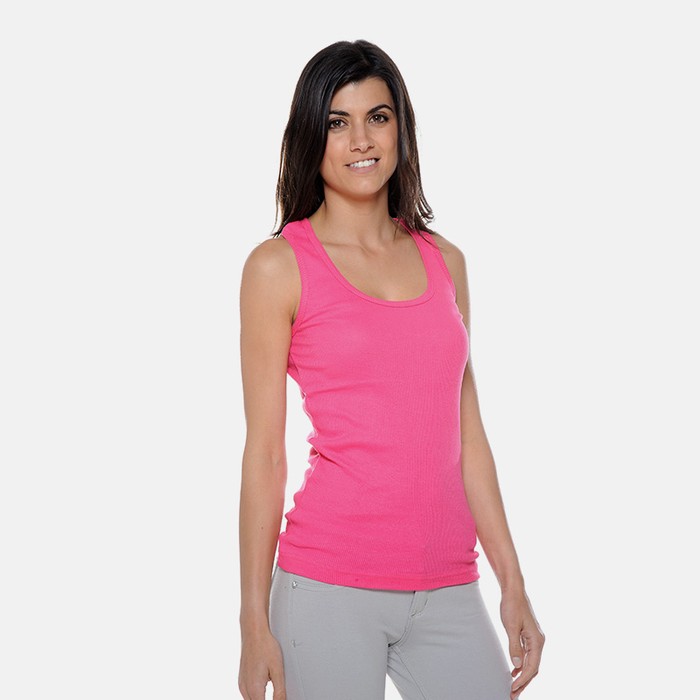 Sofra Women's 100% Cotton Racerback Tank Top - Soft & Comfy, Perfect For Layering (Orange, Small)