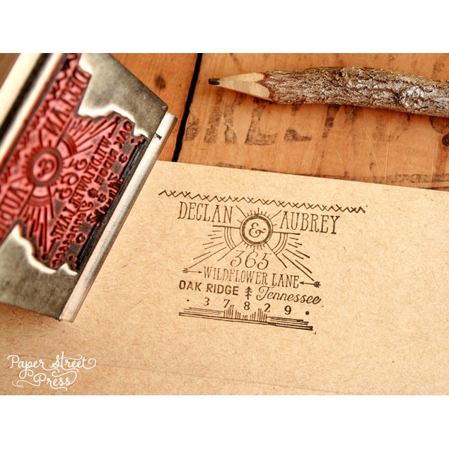 Rustic Stamps Vintage Rustic Return Address Stamp - BelleChic