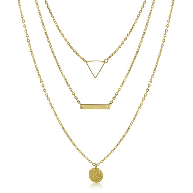 Triple layer necklace gold Clearance