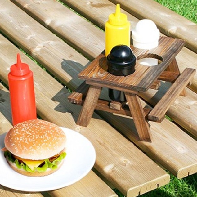 Smokin' Grill Miniature Picnic Table Condiment Set - BelleChic