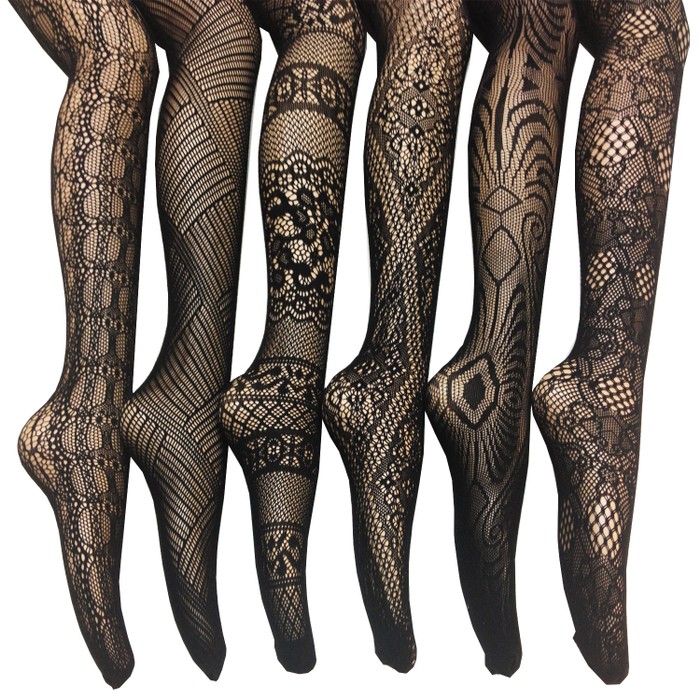 6 Pairs Frenchic Elegant Lace Tights Assorted Styles
