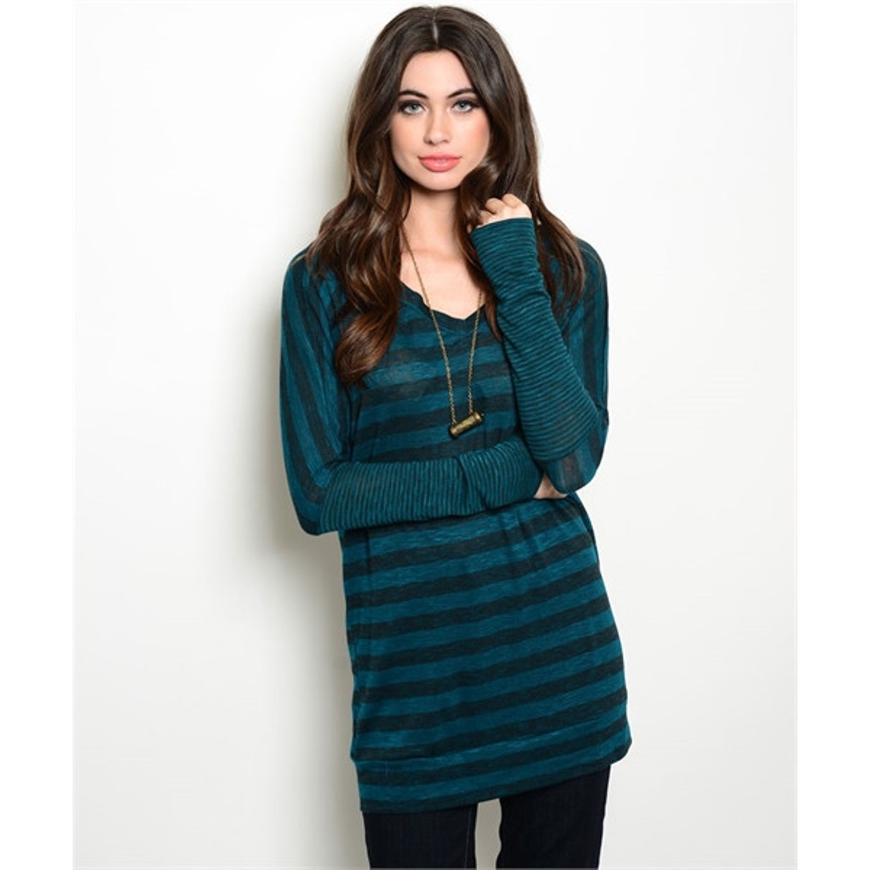 Striped tunic sweatshirt Clearance