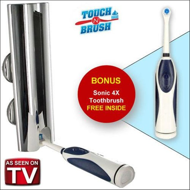 Touch-N-Brush Deluxe Touchless Chrome Toothpaste Dispenser (Toothbrush ...