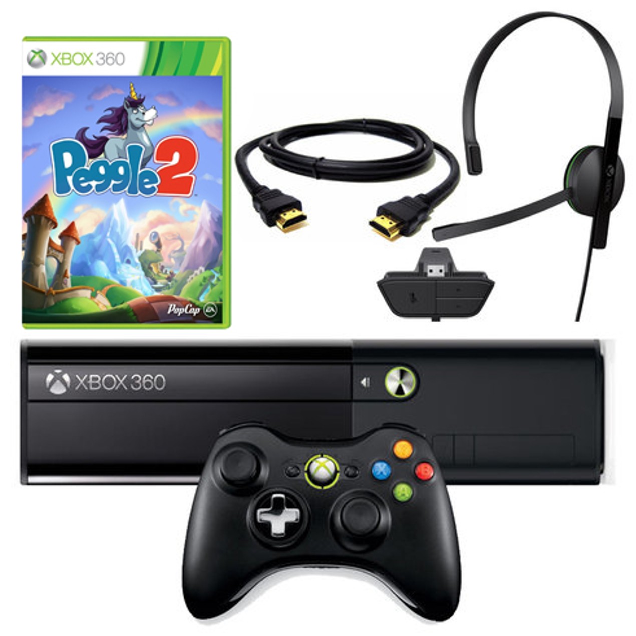 Microsoft Xbox 360 4GB Console w/ Wireless Controller + Peggle 2