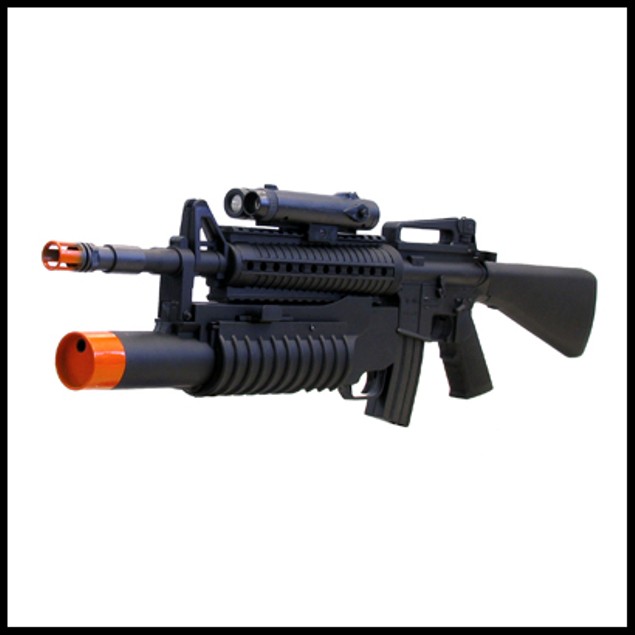 Mini M16 Spring Rifle, M203 Spring Grenade Launcher, FPS-200 Fore Grip ...