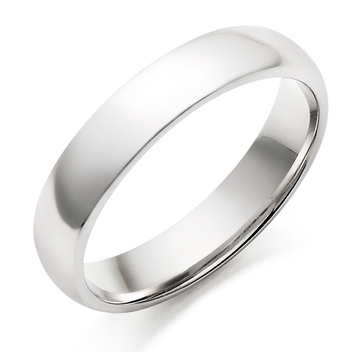 Glossy Mirror Polished Traditional Stainless Steel Wedding Band BelleChic