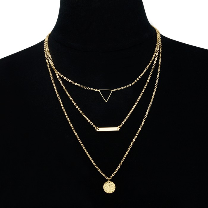 Triple layer necklace gold Clearance